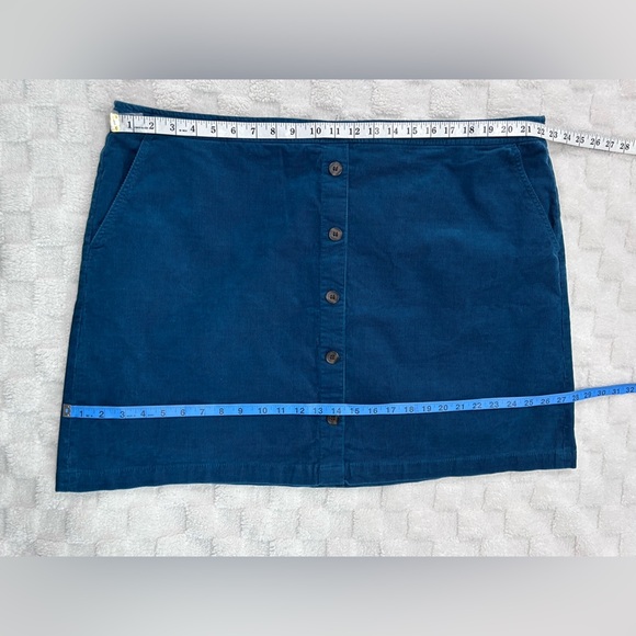 J. Crew Blue Button-Front Mini Skirt - Picture 5 of 13